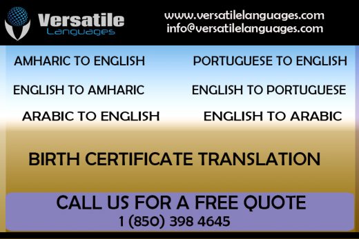 English to creole birth certificate translation