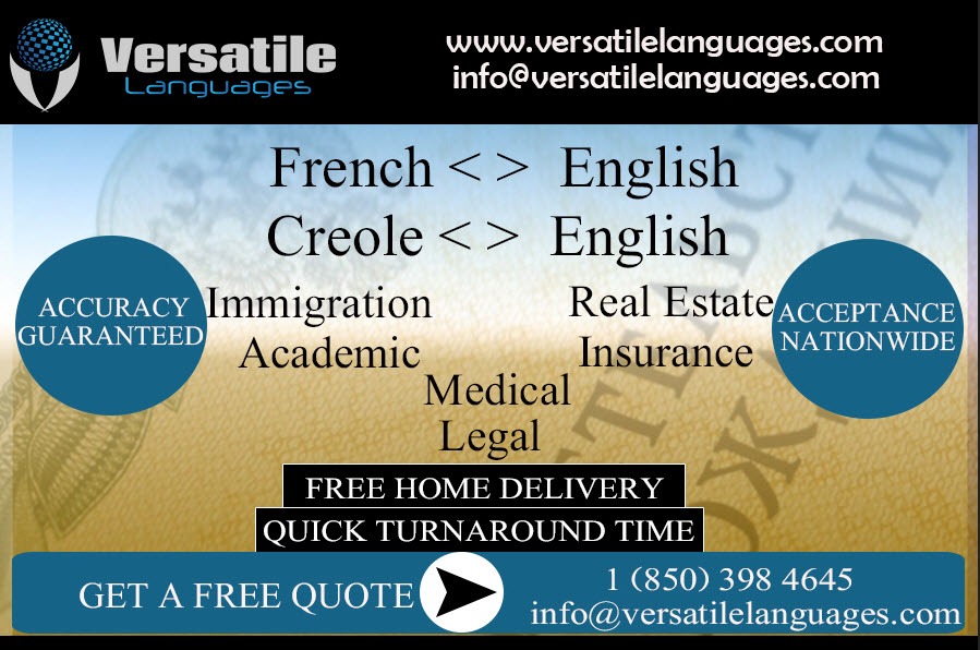 English to creole certified translation services